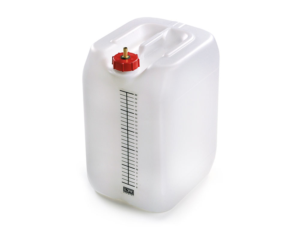 Récipient en matière plastique (10 L) avec graduation pour liquide de refroidissement